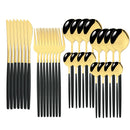 Axyaa 32-Piece Stainless Steel Cutlery Set for Dining Table, Silverware Gift