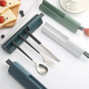 Axyaa Stainless Steel Travel Utensils Set with Case and Chopsticks, Portable Flatware