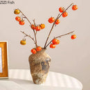 Axyaa Ceramic Vase: Retro Style Table Decor Vase for Classic Floral Arrangements