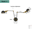 Axyaa Retro Adjustable Arm Wall Sconce Swing Arm Lamp for Bedroom & Living Room