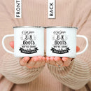 Enamel Mountain Mug with Handle by Axyaa. Best Camping Gift for Outdoor Lovers
