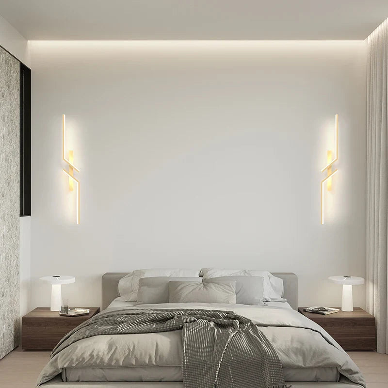Axyaa Gold Minimalist Led Wall Sconce for Bedroom Living Room TV Sofa Background