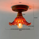 Axyaa Green Glass LED Ceiling Lamp Aisle Corridor Wood Copper Nordic Lighting