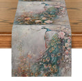 Axyaa Peacock Plant Table Runner: Elegant Dining and Wedding Decor