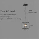 Axyaa Nordic Iron Glass Chandelier Industrial Style Simple Square Living Room Light