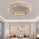 Axyaa Crystal Circle LED Chandelier: Modern Ceiling Light for Home Decor