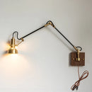 Axyaa Industrial Style Copper Wall Lamp with 360° Adjustable Arm for Bedroom and Restaurant