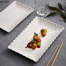 Axyaa Relief Flower Ceramic Sushi Plate Set
