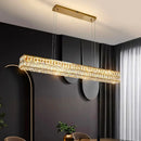 Axyaa Crystal Golden Ceiling Chandelier: Elegant Living Room Dining Room Pendant Lamp