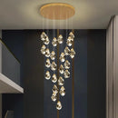 Axyaa Modern Crystal Chandelier, Stair Pendant Lamp, Living Room Pendant Lights