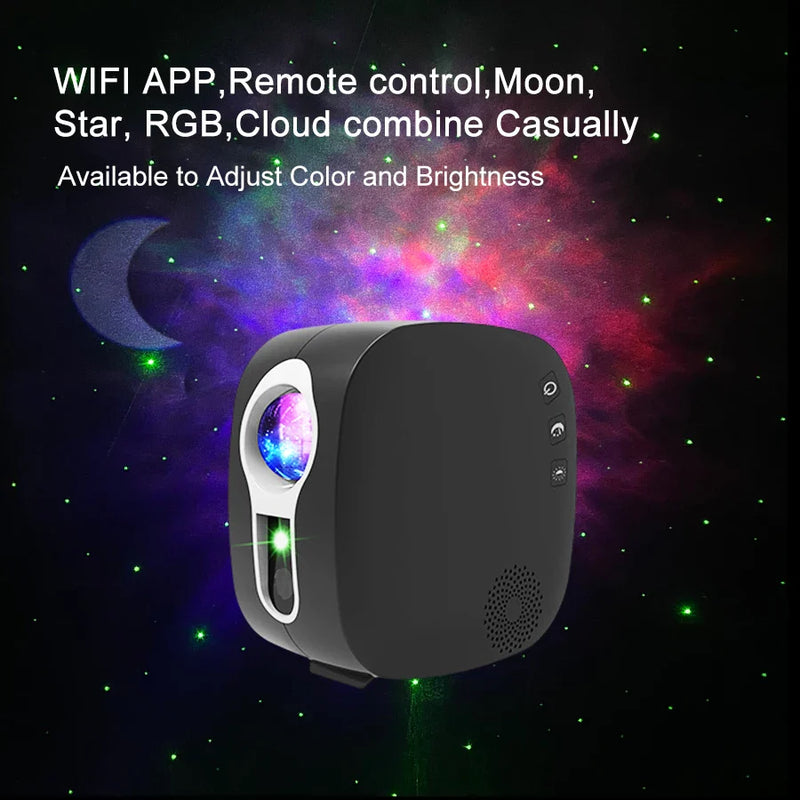 Axyaa WiFi Galaxy Star Projector Light with Bluetooth & Aurora Atmosphere for Bedroom