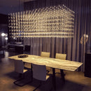 Axyaa Cosmos Chandelier: Nordic Luxury Silver Firefly Light for Living Room and Dining Table