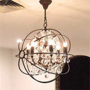 Axyaa Rustic Black LED Crystal Chandelier Vintage Retro Church Restaurant Lighting