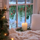 Axyaa Pine Tree & Pinecone Window Clings, Static Xmas Decor for Glass Displays
