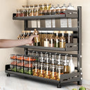Axyaa Kitchen Seasoning Jar Organizer Rack - Multi-Layer Spice Storage Shelves