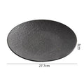 Axyaa Matte Stone Patterned Ceramic Steak Dessert Sushi Salad Plate - Round Shallow Specialty Tableware