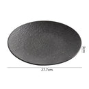 Axyaa Matte Stone Patterned Ceramic Steak Dessert Sushi Salad Plate - Round Shallow Specialty Tableware