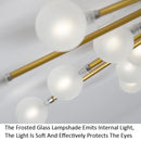 Axyaa Modern Glass Chandelier LED Lighting Fixture for Living Room, Bedroom, Kitchen