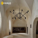 Axyaa Adjustable Height Pendant Light Black for Living Dining Bedroom