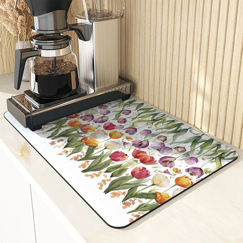Axyaa Square Anti-slip Absorbing Dry Mat for Dishes and Cups