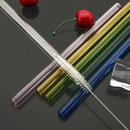 Axyaa 12mm Glass Straw Set for Bubble Tea Milk Smoothies Cocktails