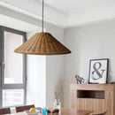 Axyaa Handmade Rattan Pendant Chandelier LED Hanging Lamp for Kitchen, Bar, and Tea Room