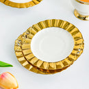 Axyaa Ceramic Coffee Cup & Saucer Set Gold Border European Afternoon Tea Latte Art Mug