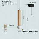 Axyaa Walnut Wood LED Pendant Lamp for Dining Room and Living Room