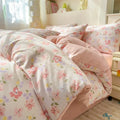 Axyaa Minimalist Cartoon Design Duvet Cover Set in 100% Cotton, 4-Piece Bedding Collection