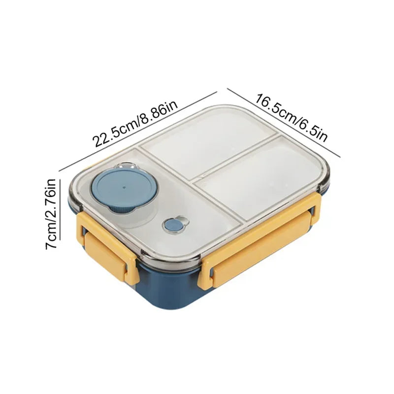 Axyaa 850ml Leakproof Bento Lunch Box with Sauce Box - Portable & Microwavable