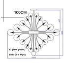 Axyaa Glass Bubble Ball Chandelier Nordic Luxury Molecular Lamp for Bedroom Living Room Dining Hall