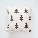 Axyaa Faux Rabbit Fur Christmas Trees Pillow Cover, Soft & Cozy Green/Black/White, 45x45cm