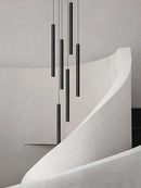 Axyaa Modern Cylindrical LED Chandelier Fixture for Villa Staircase