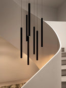 Axyaa Modern Cylindrical LED Chandelier Fixture for Villa Staircase