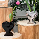 Axyaa Heart-shaped Pink Hearts Ceramic Vase: Home Decoration Flower Arrangement Ornaments