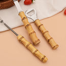 Axyaa Stainless Steel Bamboo Handled Beer Opener Bartender Tool for Bar & Kitchen