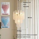 Axyaa Glass Chandeliers Chrome Metal Pendant Lights for Trendy Living Room Decor