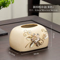 Ceramic Tissue Box for Living Room Coffee Table Decor - Axyaa Light Luxury Collection
