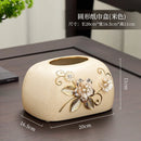 Ceramic Tissue Box for Living Room Coffee Table Decor - Axyaa Light Luxury Collection