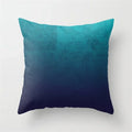 Axyaa Teal Blue Geometric Pillow Cases with Letter Leaves Plant Print, Deer Animal Design.
