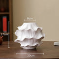 Axyaa Wave Ceramic Vase Desk Decoration with Artificial Flowers