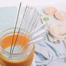 Axyaa Reusable Glass Drinking Straws Set with Brush - Bar Party Accessory