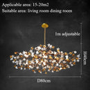 Axyaa Luxury Crystal Branch Chandelier for Villa Living Room, All Copper Elegant Design