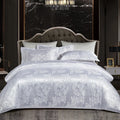 Axyaa Luxury Jacquard Bedding Set - European Style Satin Duvet Cover for Double Bed