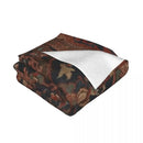 Axyaa Boho Chic Dark Medallion Rug Blanket in Red Blue Green Brown Pattern