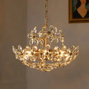 Axyaa Crystal Flower Chandelier | Luxury LED Lighting for Bedroom, Restaurant, Cloakroom