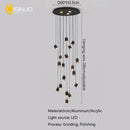 Axyaa Industrial Spiral Staircase Chandelier Pendant Light for Loft Duplex Double-Height Ceiling