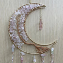 Axyaa 7 Chakra Agate Dream Catcher Moon Gemstone Wind Chime Home Decor