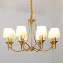 Axyaa Grey Green Fabric Chandelier with E14 Bulb and Copper Iron Frame