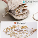 Axyaa Tassel Cosmetic Bag Mini Organizer Solid Color Jewelry Storage Bag